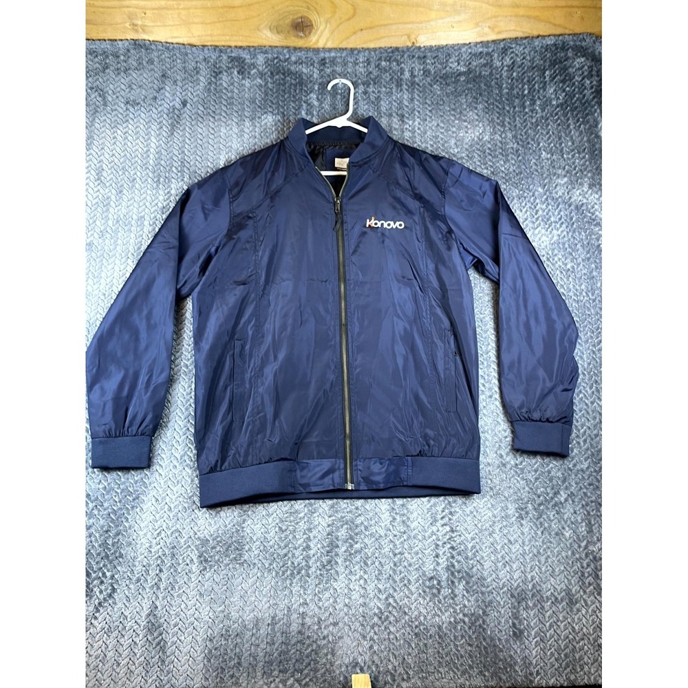 Greg Norman Windbreaker Jacket Mens XL Navy Blue Konovo Water Resistant Full Zip